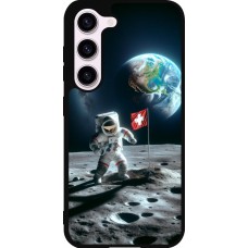 Samsung Galaxy S23 FE Case Hülle - Silikon schwarz Astro Schweiz auf dem Mond