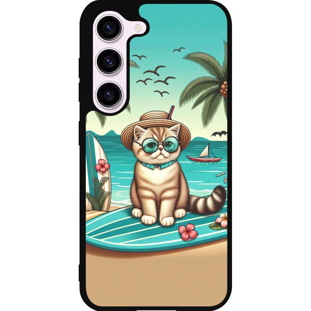 Samsung Galaxy S23 FE Case Hülle - Silikon schwarz Chat Surf Stil