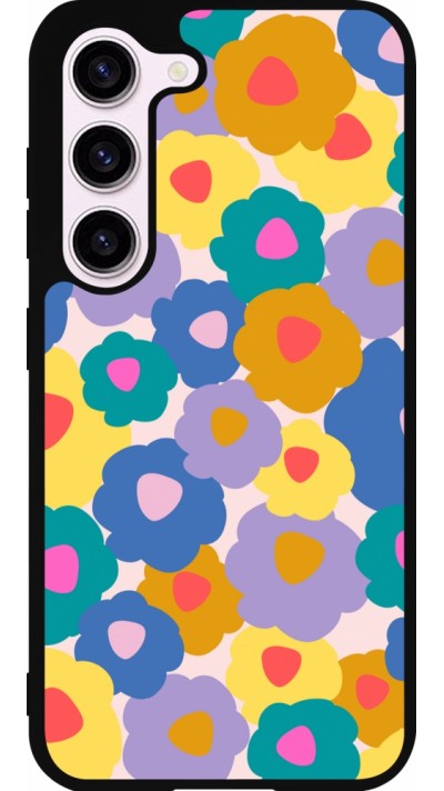 Samsung Galaxy S23 FE Case Hülle - Silikon schwarz Easter 2024 flower power