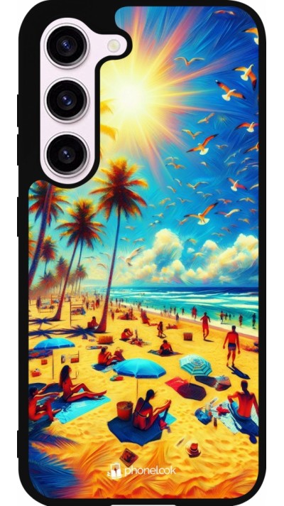 Samsung Galaxy S23 FE Case Hülle - Silikon schwarz Sommer Paradies Farbe