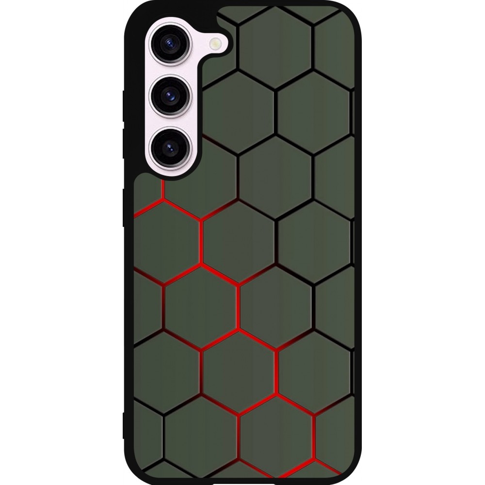 Samsung Galaxy S23 FE Case Hülle - Silikon schwarz Geometric Line red