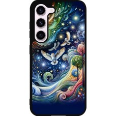 Samsung Galaxy S23 FE Case Hülle - Silikon schwarz Fliegender Blumen-Eule