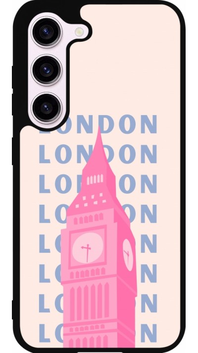 Samsung Galaxy S23 FE Case Hülle - Silikon schwarz London Pink Print