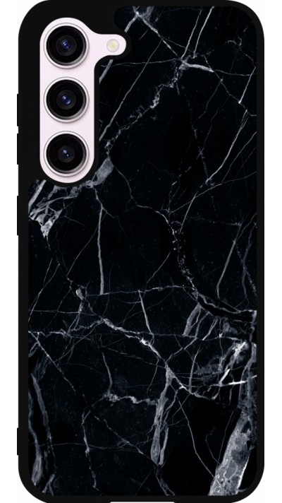 Samsung Galaxy S23 FE Case Hülle - Silikon schwarz Marble Black 01