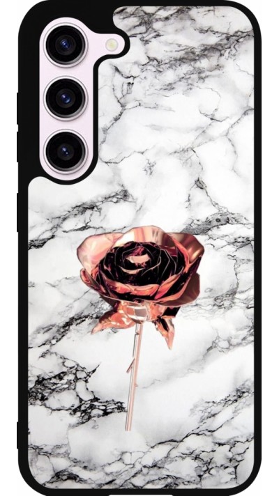 Samsung Galaxy S23 FE Case Hülle - Silikon schwarz Marble Rose Gold