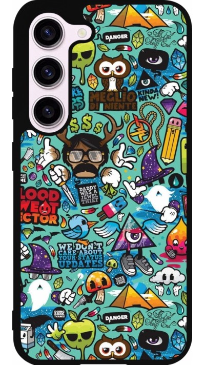 Samsung Galaxy S23 FE Case Hülle - Silikon schwarz Mixed Cartoons Turquoise