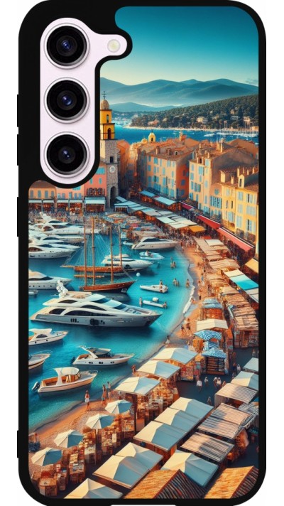 Samsung Galaxy S23 FE Case Hülle - Silikon schwarz Saint-Tropez Strand