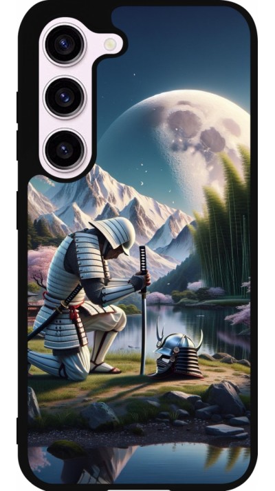 Samsung Galaxy S23 FE Case Hülle - Silikon schwarz Samurai Katana Mond