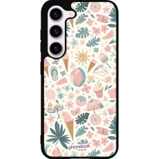 Samsung Galaxy S23 FE Case Hülle - Silikon schwarz Sommer Pink Muster