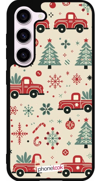 Coque Samsung Galaxy S23 FE - Silicone rigide noir Noël 2024 Camion Sapin