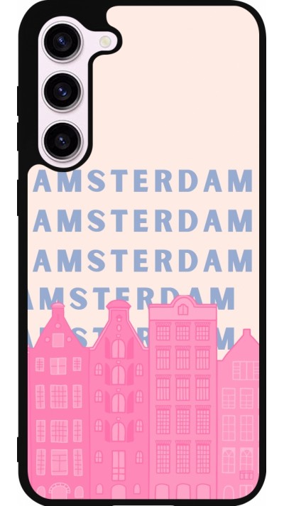 Samsung Galaxy S23+ Case Hülle - Silikon schwarz Amsterdam Pink Print