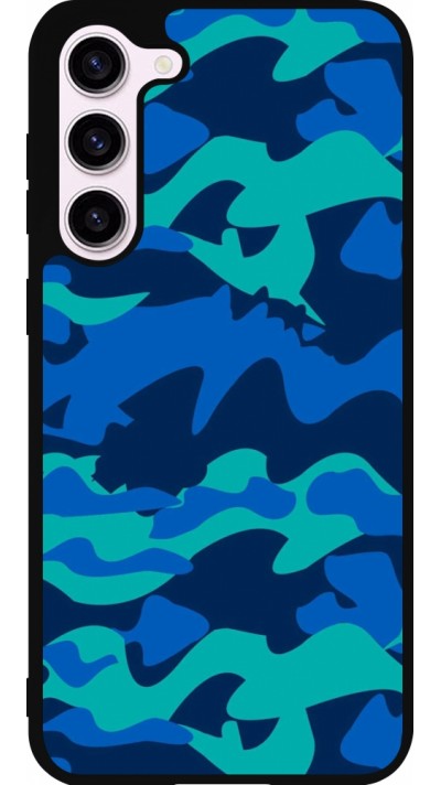 Samsung Galaxy S23+ Case Hülle - Silikon schwarz Camo Blue