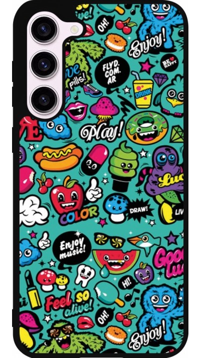 Samsung Galaxy S23+ Case Hülle - Silikon schwarz Cartoons old school