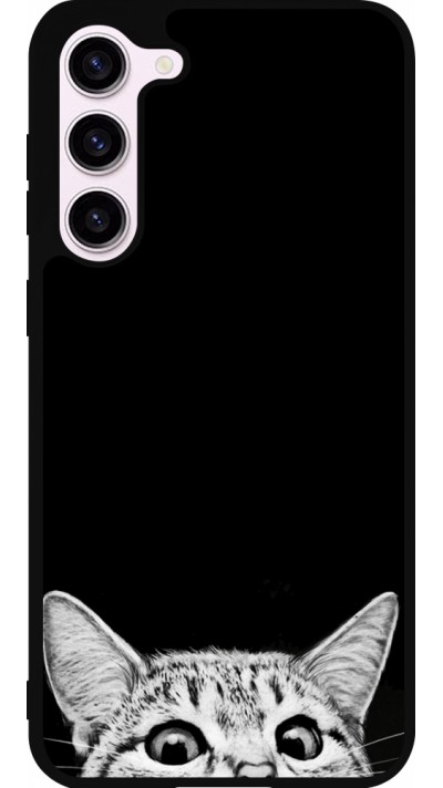 Samsung Galaxy S23+ Case Hülle - Silikon schwarz Cat Looking Up Black