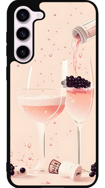 Samsung Galaxy S23+ Case Hülle - Silikon schwarz Champagne Pouring Pink