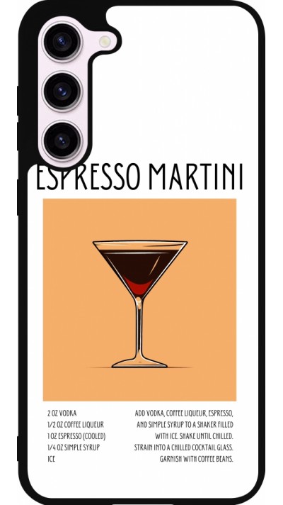 Samsung Galaxy S23+ Case Hülle - Silikon schwarz Cocktail Rezept Espresso Martini