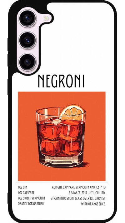 Samsung Galaxy S23+ Case Hülle - Silikon schwarz Cocktail Rezept Negroni