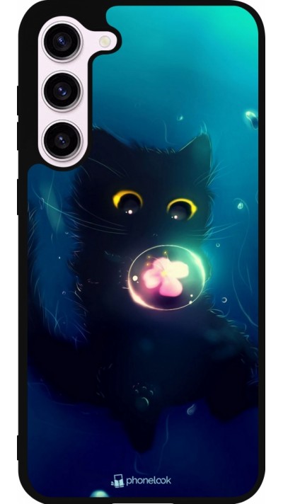 Samsung Galaxy S23+ Case Hülle - Silikon schwarz Cute Cat Bubble