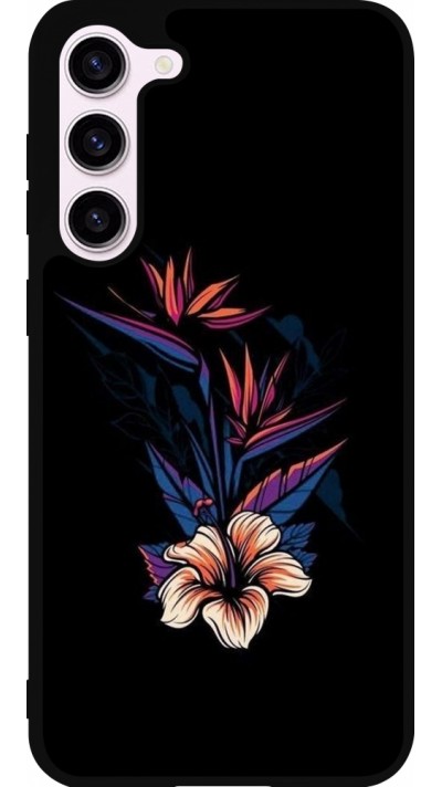 Samsung Galaxy S23+ Case Hülle - Silikon schwarz Dark Flowers