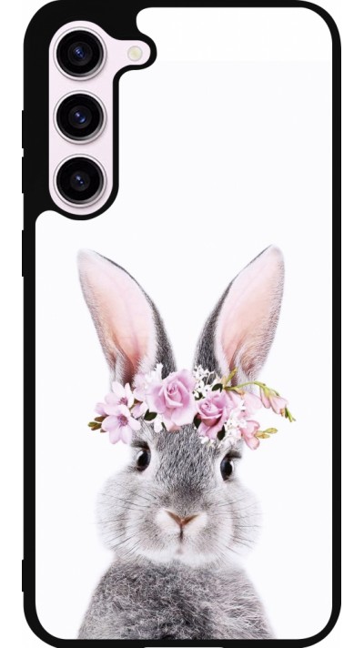 Samsung Galaxy S23+ Case Hülle - Silikon schwarz Easter 2023 flower bunny