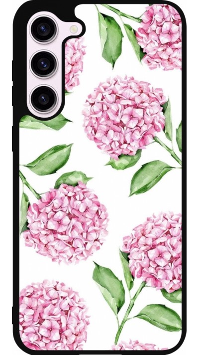 Samsung Galaxy S23+ Case Hülle - Silikon schwarz Easter 2024 pink flowers