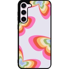 Samsung Galaxy S23+ Case Hülle - Silikon schwarz Easter 2024 rainbow butterflies