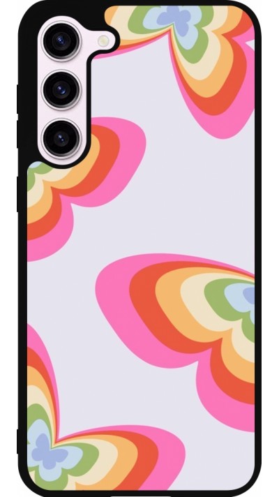 Samsung Galaxy S23+ Case Hülle - Silikon schwarz Easter 2024 rainbow butterflies