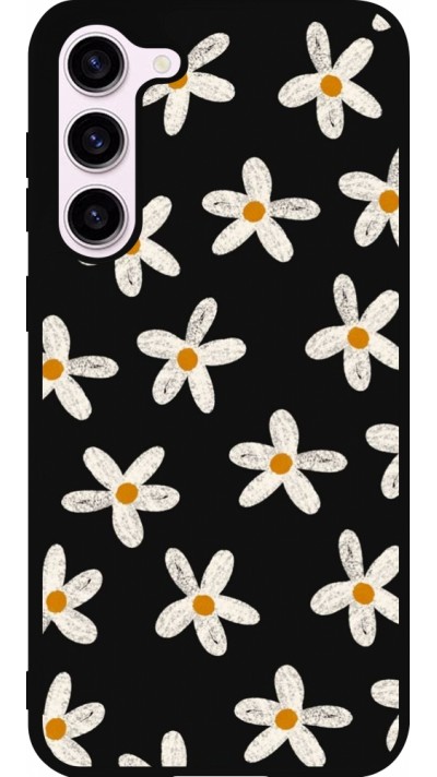 Samsung Galaxy S23+ Case Hülle - Silikon schwarz Easter 2024 white on black flower