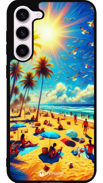 Samsung Galaxy S23+ Case Hülle - Silikon schwarz Sommer Paradies Farbe