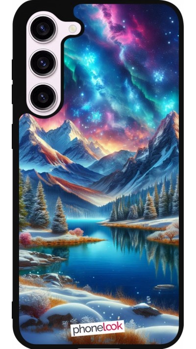 Samsung Galaxy S23+ Case Hülle - Silikon schwarz Fantasiebergsee Himmel Sterne