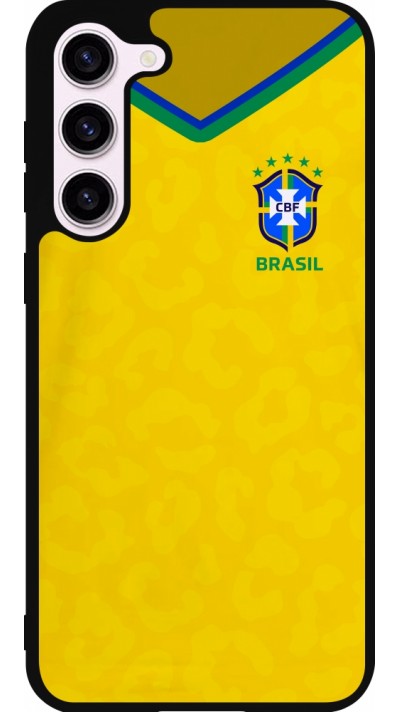 Samsung Galaxy S23+ Case Hülle - Silikon schwarz Brasilien 2022 personalisierbares Fußballtrikot