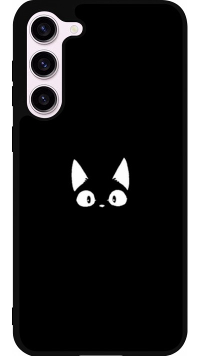 Samsung Galaxy S23+ Case Hülle - Silikon schwarz Funny cat on black