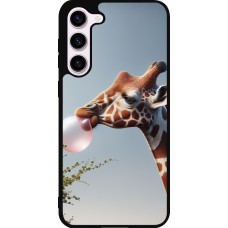 Samsung Galaxy S23+ Case Hülle - Silikon schwarz Giraffe mit Blase