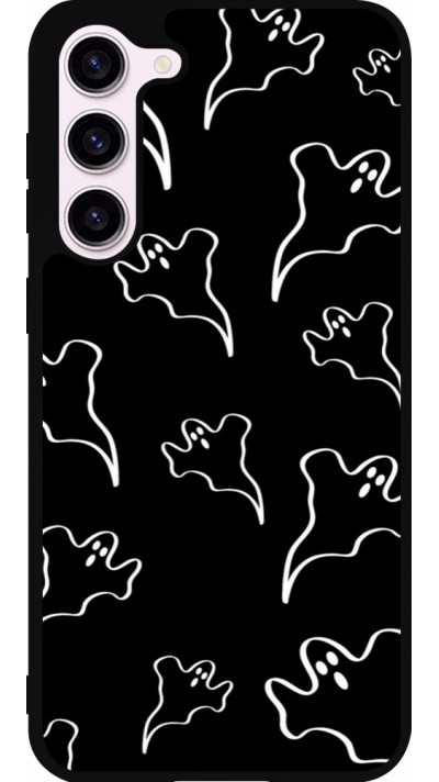 Samsung Galaxy S23+ Case Hülle - Silikon schwarz Halloween 2024 black and white ghosts