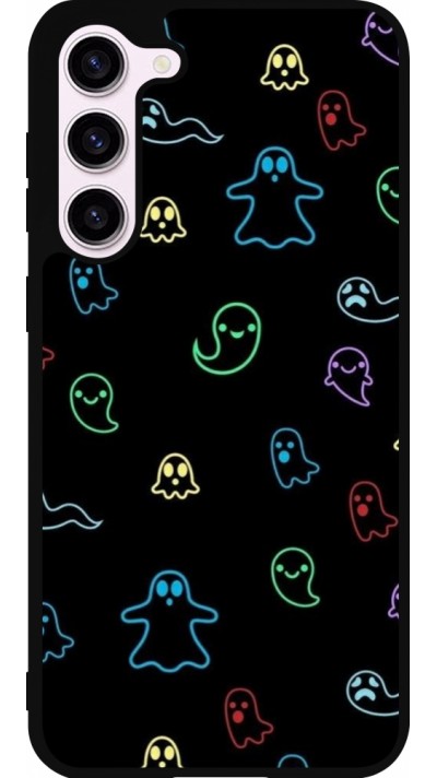 Samsung Galaxy S23+ Case Hülle - Silikon schwarz Halloween 2024 colorful ghosts