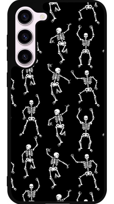 Samsung Galaxy S23+ Case Hülle - Silikon schwarz Halloween 2024 dancing skeleton