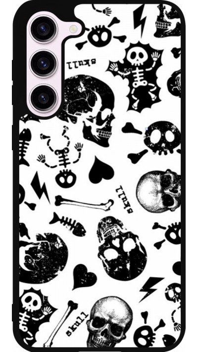 Samsung Galaxy S23+ Case Hülle - Silikon schwarz Halloween 2024 skeleton mix