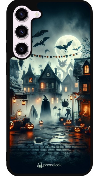 Samsung Galaxy S23+ Case Hülle - Silikon schwarz Halloween Spukstadt