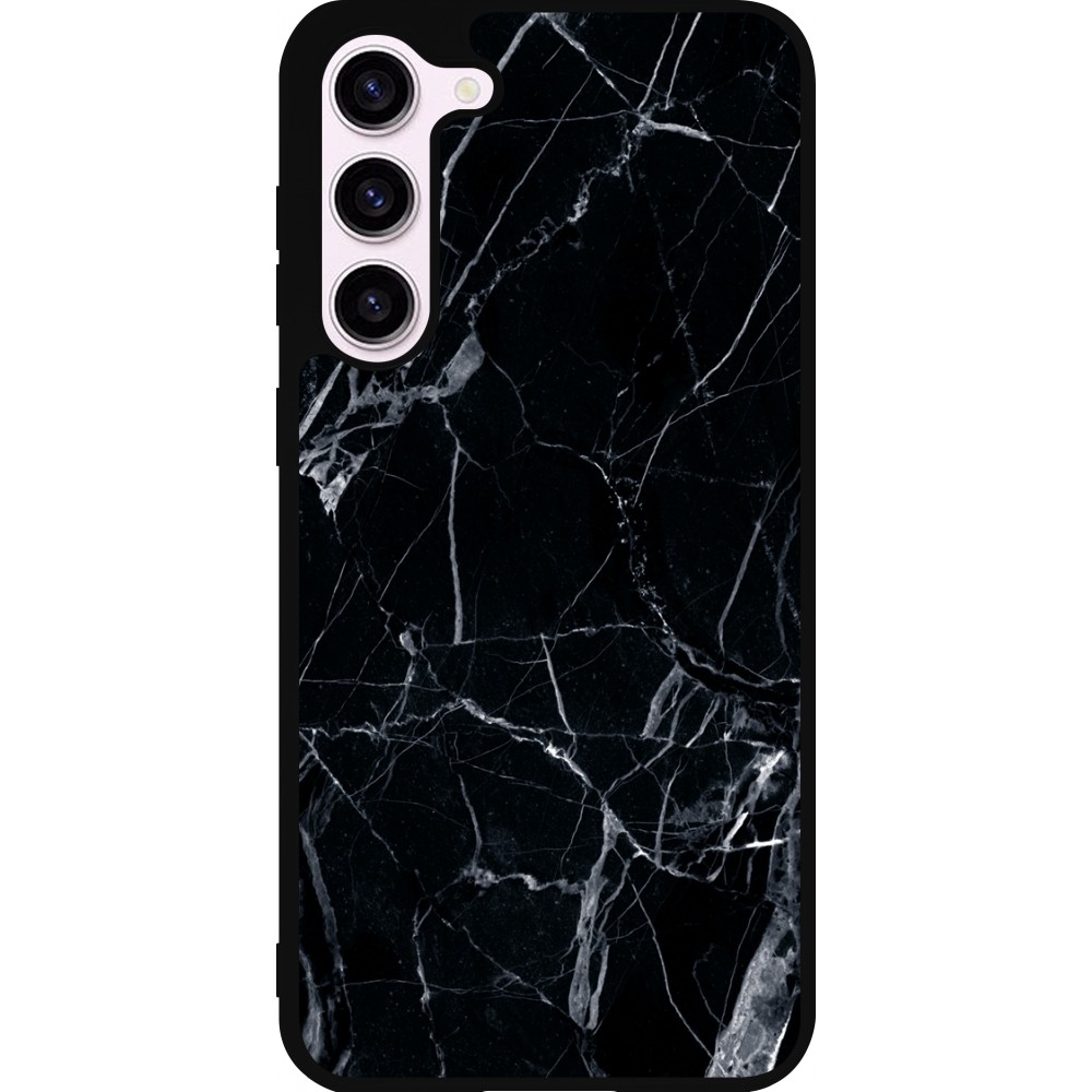 Samsung Galaxy S23+ Case Hülle - Silikon schwarz Marble Black 01