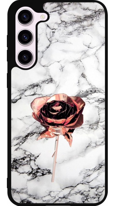 Samsung Galaxy S23+ Case Hülle - Silikon schwarz Marble Rose Gold