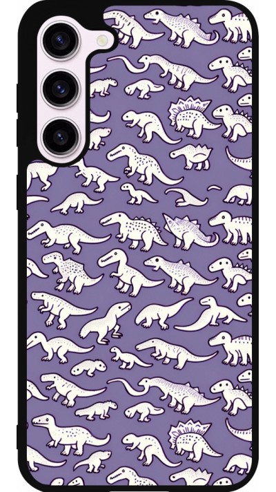 Samsung Galaxy S23+ Case Hülle - Silikon schwarz Mini-Dino-Muster violett