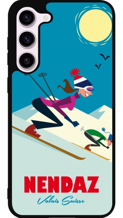 Coque Samsung Galaxy S23+ - Silicone rigide noir Nendaz Ski Downhill