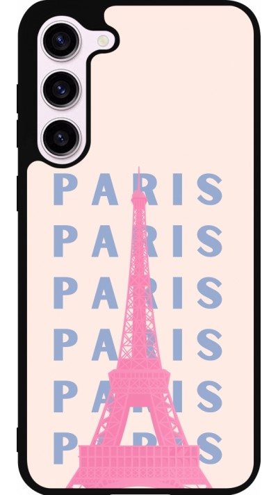 Samsung Galaxy S23+ Case Hülle - Silikon schwarz Paris Pink Print