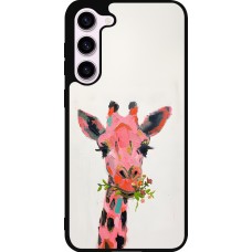 Samsung Galaxy S23+ Case Hülle - Silikon schwarz Pink Girafe Paint