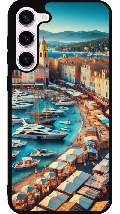 Samsung Galaxy S23+ Case Hülle - Silikon schwarz Saint-Tropez Strand