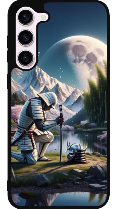 Samsung Galaxy S23+ Case Hülle - Silikon schwarz Samurai Katana Mond