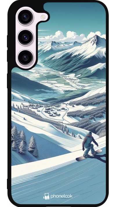 Samsung Galaxy S23+ Case Hülle - Silikon schwarz Snowboarder Berg