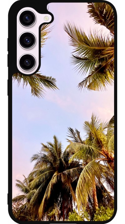 Samsung Galaxy S23+ Case Hülle - Silikon schwarz Summer 2023 palm tree vibe