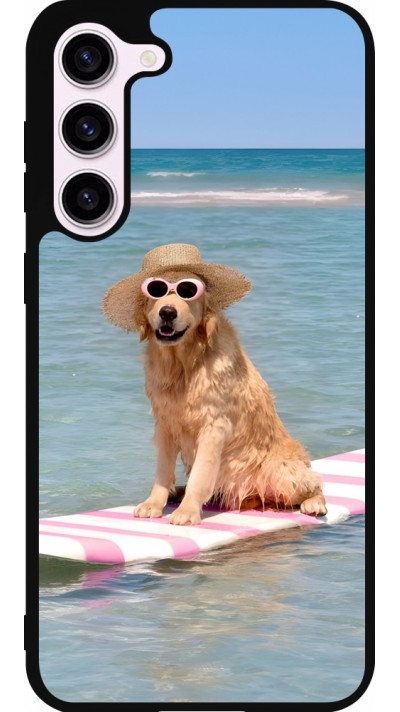 Samsung Galaxy S23+ Case Hülle - Silikon schwarz Summer Dog on Paddle