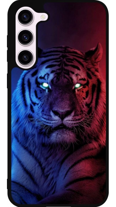 Samsung Galaxy S23+ Case Hülle - Silikon schwarz Tiger Blue Red